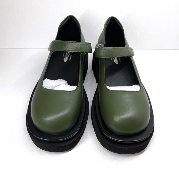 JEFFREY CAMPBELL FREE PEOPLE — PIPER PLATFORM MARY JANES, OLIVE, SIZE US 6.5 - Picture 7 of 17